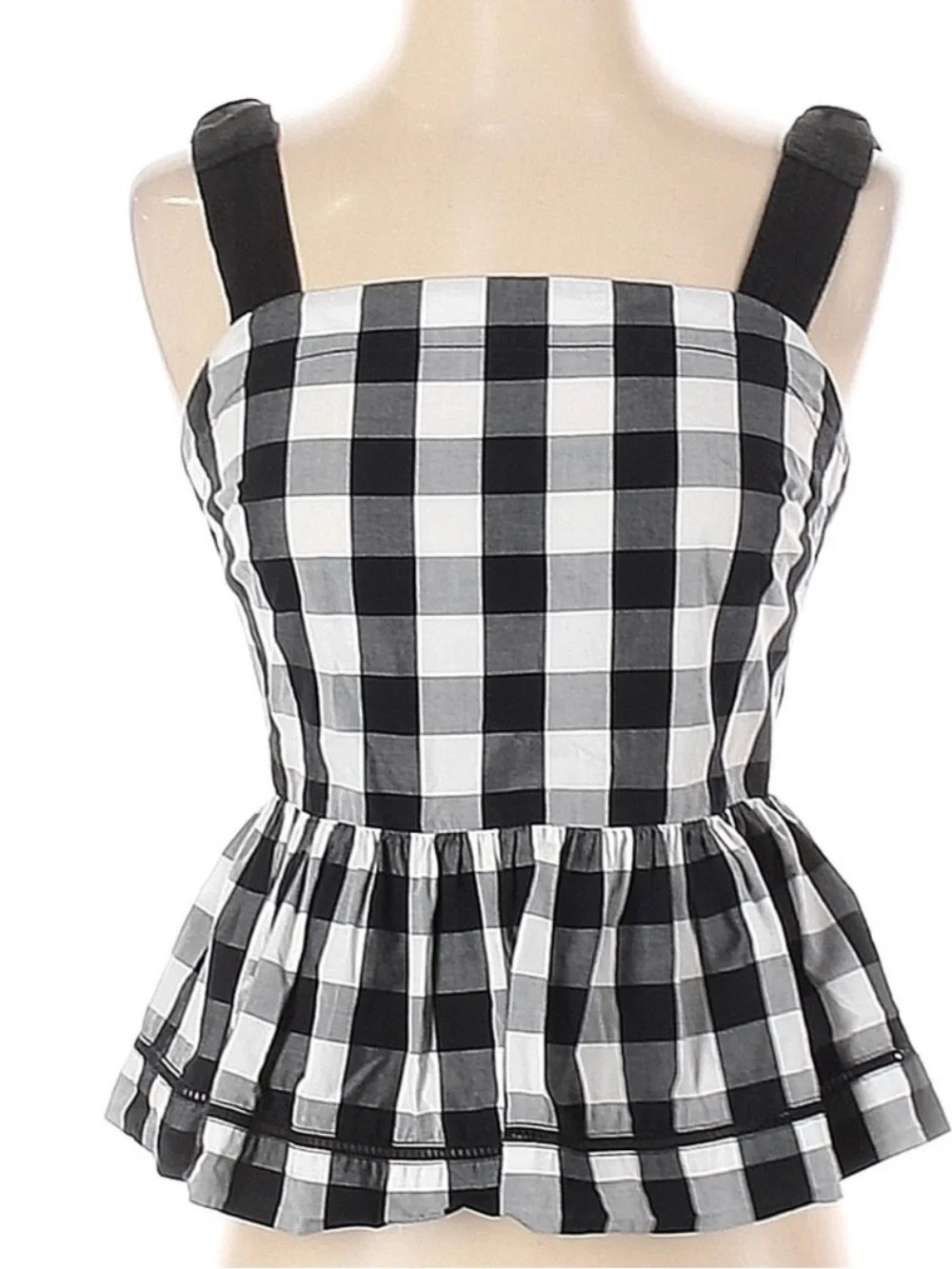 Kate Spade Broome Street gingham peplum tank top Size 0